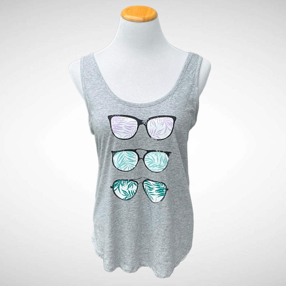 NWT LOFT 100% Cotton Gray Sunglasses Tank Top